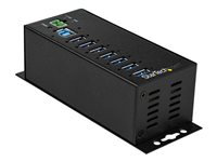 StarTech.com USB 3.0-hubb med 7 portar och nätadapter - Industriell USB-A-hubb i metall med ESD- och 350 W överspänningsskydd - Monterbar på DIN-skena/vägg/skrivbord - Höghastighets USB 3.1 Gen 1 5 Gbps-hubb - Hubb - 7 x USB 3.2 Gen 1 - DIN-skenmonterbar, väggmonterbar - TAA-kompatibel - för P/N: ITB20D3250 HB30A7AME