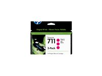 HP 711 - 3-pack - 29 ml - magenta - original - DesignJet - bläckpatron - för DesignJet T100, T120, T120 ePrinter, T125, T130, T520, T520 ePrinter, T525, T530 CZ135A