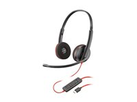 HP Poly Blackwire 3220 - Blackwire 3200 Series - headset - på örat - kabelansluten - USB-C - svart - Skype-certifierat, Cisco Jabber-certifierad, Avaya-certifierad, UC-certifierad 8X228AA
