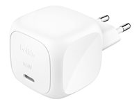 Belkin BoostCharge - Strömadapter - kompakt - 65 Watt - Strömmatning 3.1 (USB-C) - vit WCA011KQWH
