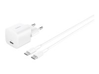 Belkin BoostCharge - Strömadapter - PPS-teknik - 25 Watt - PD 3.1/PPS, Fast Charge (USB-C) - på kabel: USB-C - med USB-C-kabel (1m) WCA012KQ1MWH-B6