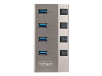StarTech.com 4-Port Self-Powered USB-C Hub with Individual On/Off Switches, USB 3.0 5Gbps Expansion Hub w/Power Supply, Desktop/Laptop USB-C to USB-A Hub, 4x BC 1.2 (1.5A), USB Type C Hub - USB-C/A Host Cables (5G4AIBS-USB-HUB-EU) - Hubb - 4 x USB 3.2 Gen 1 - skrivbordsmodell 5G4AIBS-USB-HUB-EU