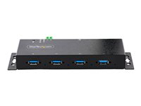 StarTech.com 4-Port Industrial USB 3.0 5Gbps Hub, Rugged USB Hub w/15kV Air/8kV Contact ESD and Surge Protection, DIN/Wall/Desk Mountable USB-A Hub, USB Expansion Hub with Locking Ports - Metal Construction (5G4AINDNP-USB-A-HUB) - Hubb - industriell - 4 x USB 3.2 Gen 1 - skrivbordsmodell, DIN-skenmonterbar, väggmonterbar 5G4AINDNP-USB-A-HUB