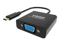 VISION - Videokort - USB-C hane till HD-15 (VGA) hona - svart - stöd för 1080p TC-USBCVGA/BL