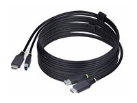 StarTech.com 10ft (3m) HDMI and USB 5Gbps KVM Cable - Tangentbords-/video-/muskabel - HDMI, USB typ A (hane) till HDMI, USB Type B (hane) - 3 m - 4K60Hz stöd, HDR10-stöd - svart HU12210-KVM-CABLE