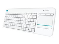 Logitech Wireless Touch Keyboard K400 Plus - Tangentbord - trådlös - 2.4 GHz - nordisk - vit 920-007142