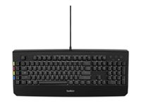 Belkin KVM Remote Control with Integrated Keyboard - Tangentbord - bakgrundsbelyst - USB - svart - TAA-kompatibel F1DN008KBD