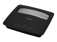 Linksys X3500 - Trådlös router - DSL-modem 4-ports-switch - 1GbE - WAN-portar: 2 Dubbelband - väggmonterbar X3500-EW