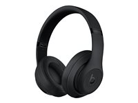 Beats Studio3 Wireless - Hörlurar med mikrofon - fullstorlek - Bluetooth - trådlös - aktiv brusradering - ljudisolerande - mattsvart MX3X2ZM/A