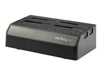 StarTech.com 4-Bay USB 3.1 to SATA Hard Drive Docking Station, 10Gbps USB Hard Drive Dock, External 2.53.5 SATA III (6Gbps) SSDHDD Docking Station, Hot-Swap Hard Drive Bay - Dual 60mm Fans, Top-Loading - Förvaringslåda - 2,5 tum/3,5 tum delad - SATA 6Gb/s - USB 3.1 (Gen 2) - svart SDOCK4U313