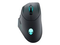 Alienware AW620M - Mus - högerhänt - optisk - 7 knappar - kabelansluten, trådlös - USB, 2.4 GHz - Dark Side of the Moon - detaljhandel - låda AW620M-G-DEAM