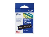 Brother TZe-335 - Standardlim - vitt på svart - Rulle (1,2 cm x 8 m) 1 kassett(er) bandlaminat - för Brother PT-D210, D600, H110; P-Touch PT-1005, D450, H110, P900; P-Touch Cube Plus PT-P710 TZE335