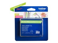 Brother TZe-MQP35 - Standardlim - vit på bärrosa - Rulle (1,2 cm x 5 m) 1 kassett(er) bandlaminat - för Brother PT-D210, D600, H110; P-Touch PT-D200, D450, D800, E550, H110, P900, P950 TZEMQP35