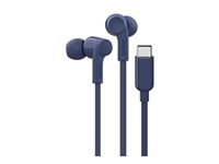Belkin SoundForm - Hörlurar med mikrofon - inuti örat - kabelansluten - USB-C - ljudisolerande - blå G3H0002HQBLV2