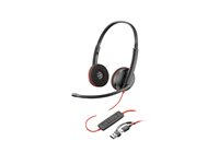 HP Poly Blackwire 3225 - 3300 Series - headset - på örat - kabelansluten - USB, 3,5 mm kontakt - svart - Skype-certifierat, Cisco Jabber-certifierad, Avaya-certifierad 80S11AA