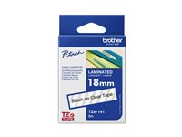 Brother TZe-141 - Standardlim - svart på klar - Rulle (1,8 cm x 8 m) 1 kassett(er) bandlaminat - för Brother PT-D600; P-Touch PT-D450, D800, E550, P900, P950; P-Touch Cube Plus PT-P710 TZE141