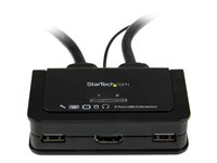 StarTech.com 2 Port USB HDMI Cable KVM Switch with Audio and Remote Switch - USB Powered KVM with HDMI - Dual Port HDMI KVM Switch (SV211HDUA) - Omkopplare för tangentbord/video/mus/ljud - 2 x KVM/ljud - 1 lokal användare - skrivbordsmodell SV211HDUA