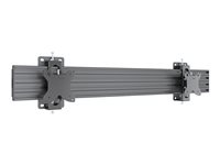 Multibrackets M MBW2U - Monteringssats (väggfäste, ändlock för skenor, monitorfäste, enkel skärmskena (100 cm)) - för 2 LCD-bildskärmar - plast, aluminium, stål - svart - skärmstorlek: 27"-32" 7350105216725