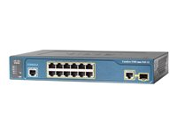 Cisco Catalyst 3560CX-12PC-S - Switch - Administrerad - 12 x 10/100/1000 (PoE+) + 2 x kombinations-Gigabit SFP - skrivbordsmodell, rackmonterbar, DIN-skenmonterbar, väggmonterbar - PoE+ (240 W) WS-C3560CX-12PC-S