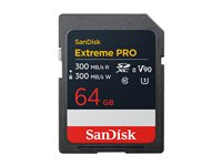 SanDisk Extreme Pro - Flash-minneskort - 64 GB - Video Class V90 / UHS-II U3 / Class10 - SDXC UHS-II SDSDXDM-064G-GN4IN