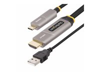 StarTech.com 50ft (15.2m) USB-C to HDMI 2.0 Active Optical Cable, 4K 60Hz - HDMI-kabel - USB-C hane till HDMI, USB (endast ström) hane - 15.2 m - skyddad/fiberoptisk - svart - aktiv, Active Optical Cable (AOC), Enkelriktad, 4K60Hz (3840 x 2160) stöd 146B-USBC-HDMI4K-AOC