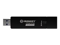 IronKey D300S Managed - USB flash-enhet - krypterat - FIPS 140-2 Level 3 - 64 GB - USB 3.1 Gen 1 - TAA-kompatibel IKD300SM/64GB
