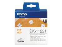 Brother DK-11221 - Svart på vitt - 23 x 23 mm 1000 etikett (er) etiketter - för Brother QL-1050, 1110, 500, 550, 560, 570, 580, 600, 650, 700, 710, 720, 820 DK11221
