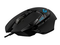 Logitech Gaming Mouse G502 (Hero) - Mus - optisk - 11 knappar - kabelansluten - USB 910-005471