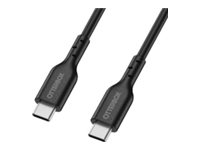 OtterBox Standard - USB-kabel - USB-C (hane) till USB-C (hane) - 1 m - snabbladdning - svart 78-81366