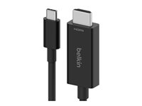 Belkin Connect - Adapterkabel - USB-C hane till HDMI hane - 2 m - svart - passiv, 8K60Hz stöd, stöd för DP Alt-läge AVC012BT2MBK