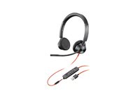 HP Poly Blackwire 3325 - Blackwire 3300 series - headset - på örat - kabelansluten - 3,5 mm kontakt, USB-A - svart - Certifierad för Microsoft-teams 76J21AA