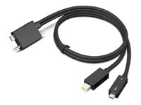 Lenovo Split Cable - Thunderbolt-kabel - USB-C/DC-strömuttag till USB-C, Slim Tip - Thunderbolt 4 - 70 cm - svart - för ThinkCentre M75t Gen 2 11W5 4X91K16970