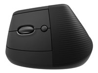 Logitech Lift Vertical Ergonomic Mouse - Vertikal mus - ergonomisk - vänsterhänt - optisk - 6 knappar - trådlös - Bluetooth, 2.4 GHz - Logitech Logi Bolt USB-mottagare - grafit 910-006474