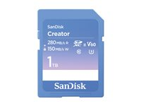 SanDisk Creator - Flash-minneskort - 1 TB - Video Class V60 / UHS-II U3 / Class10 - SDXC UHS-II SDSDXEP-1T00-GNCIS