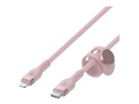 Belkin BoostCharge - Lightning-kabel - 24 pin USB-C hane till Lightning hane - 1 m - rosa CAA011BT1MPK