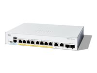 Cisco Catalyst 1300-8FP-2G - Switch - L3 - Administrerad - 8 x 10/100/1000 (PoE+) + 2 x combo Gigabit SFP/RJ-45 - rackmonterbar - PoE+ (120 W) C1300-8FP-2G