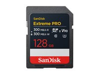 SanDisk Extreme Pro - Flash-minneskort - 128 GB - Video Class V90 / UHS-II U3 / Class10 - SDXC UHS-II SDSDXDM-128G-GN4IN