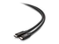 C2G 6ft Thunderbolt 4 USB C Active Cable - USB C to USB C - 40Gbps - M/M - Thunderbolt-kabel - 24 pin USB-C (hane) till 24 pin USB-C (hane) - USB 3.2 / DisplayPort 2.1 / Thunderbolt 4 - 30 V - 1.83 m - USB-strömförsörjning (100W), 8K60Hz stöd, 4K60 Hz (4096 x 2160) stöd, Ethernet-stöd - svart C2G28887