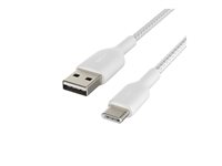 Belkin BoostCharge - USB-kabel - USB-C (hane) till USB (hane) - 2 m - vit CAB002BT2MWH