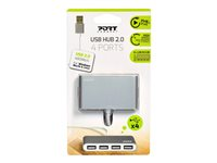 PORT Connect - Hubb - 4 x USB 2.0 - skrivbordsmodell 900120